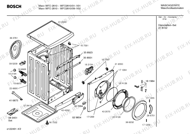 Схема №1 WFO2810 Maxx WFO 2810 с изображением Таблица программ для стиралки Bosch 00589363