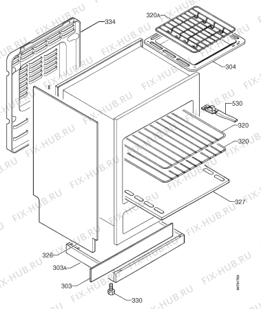 Взрыв-схема плиты (духовки) Zanussi ZCE610X - Схема узла Housing 001