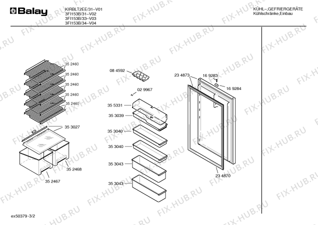 Схема №1 3FI153B с изображением Поднос для холодильной камеры Bosch 00355332