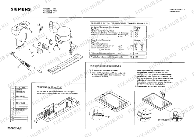 Взрыв-схема холодильника Siemens GT3258 - Схема узла 02