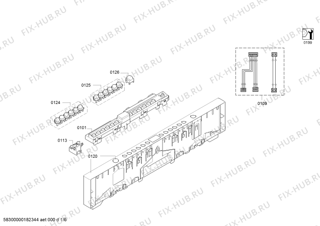 Схема №1 SN65L036EU partyPlus с изображением Передняя панель для посудомойки Siemens 11007726