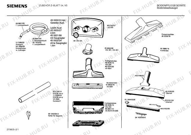 Схема №1 VS с изображением Дюза для пылесоса Siemens 00450034