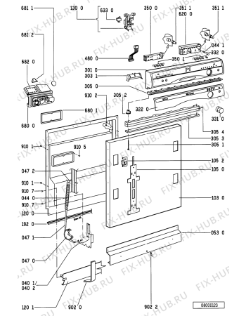 Схема №1 ADG 9340 IX с изображением Обшивка для посудомоечной машины Whirlpool 481245379616