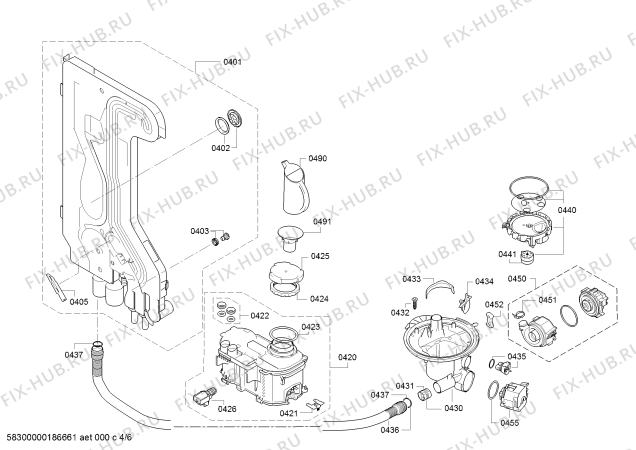 Схема №1 SN45L281SK с изображением Силовой модуль запрограммированный для посудомоечной машины Siemens 12015728