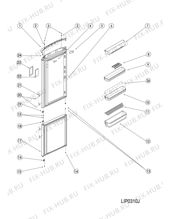 Взрыв-схема холодильника Hotpoint-Ariston RMBHA12001SBFH (F066595) - Схема узла