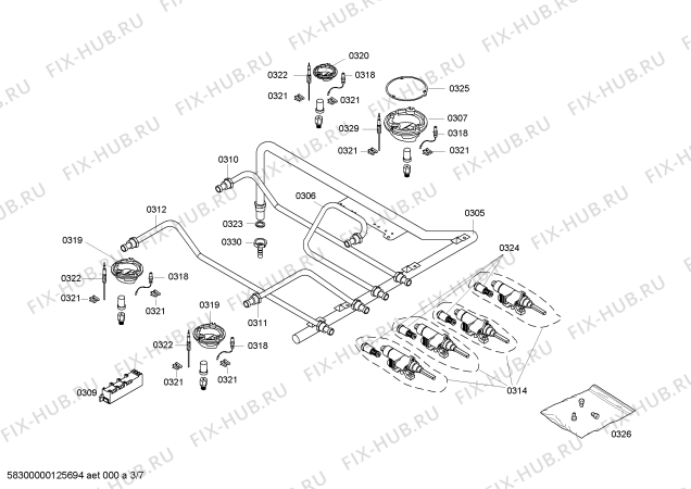 Схема №1 HSW745350E с изображением Направляющая для плиты (духовки) Bosch 00666846