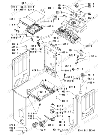 Схема №1 AWA 8126 с изображением Декоративная панель для стиралки Whirlpool 481245211675