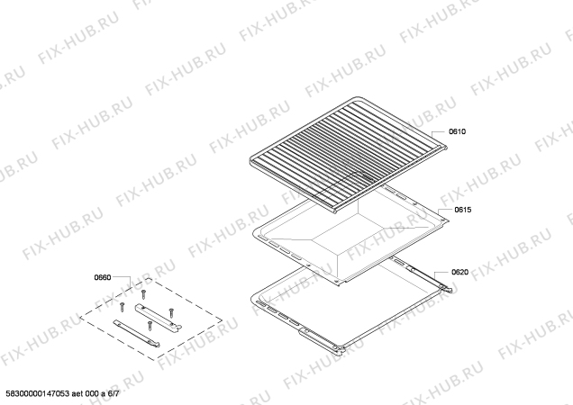Схема №1 HCE744720U с изображением Стеклокерамика для электропечи Bosch 00685071