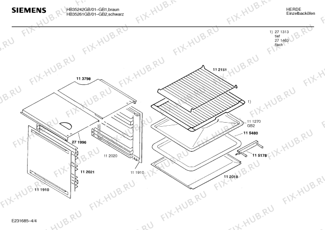 Взрыв-схема плиты (духовки) Siemens HB35261GB - Схема узла 04