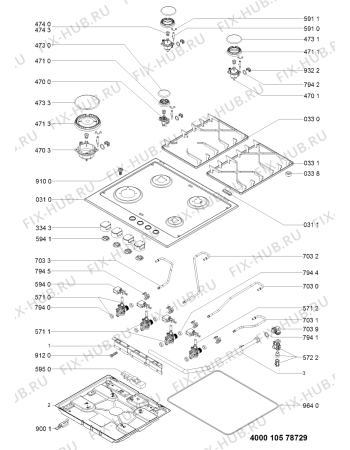 Схема №1 AKT 616/WH с изображением Шланг для плиты (духовки) Whirlpool 481231039109