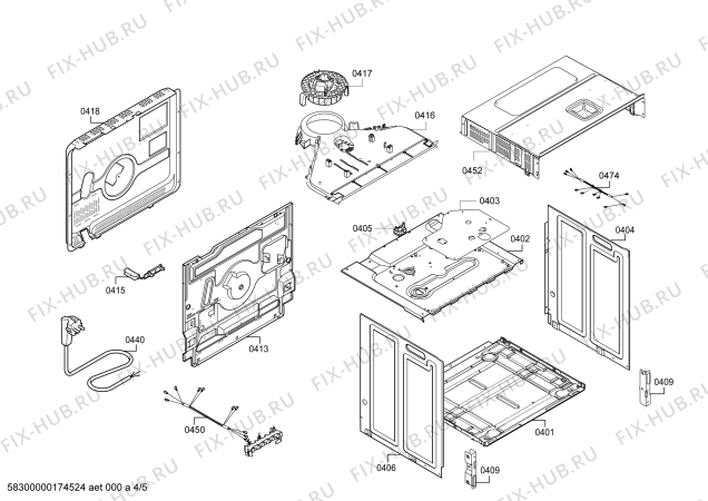 Взрыв-схема плиты (духовки) Siemens HB23GB540Q H.SE.NP.L2D.IN.GLASS.S4/.X.E0_C/// - Схема узла 04