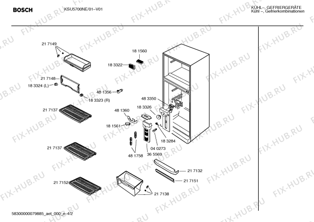 Взрыв-схема холодильника Bosch KSU5700NE - Схема узла 02