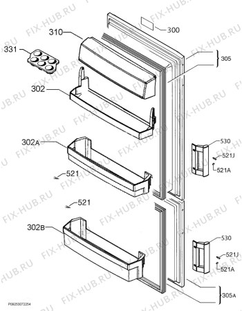 Взрыв-схема холодильника Aeg RDS7232XAW - Схема узла Door 003