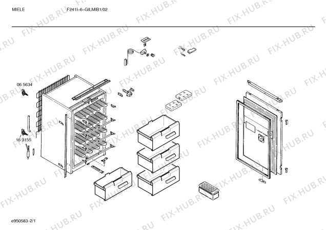 Схема №1 GILMIB1 F241I-6 с изображением Емкость для заморозки для холодильника Bosch 00288891