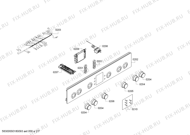 Взрыв-схема плиты (духовки) Bosch HGV745263L - Схема узла 02