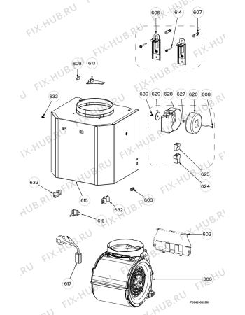 Взрыв-схема вытяжки Electrolux EFC9500X/T - Схема узла Section 4