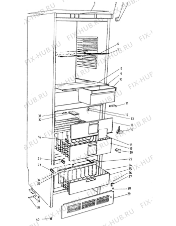 Взрыв-схема холодильника Unknown FK3430 - Схема узла C10 Cabinet