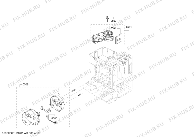 Взрыв-схема кофеварки (кофемашины) Siemens TE613209RW EQ.6 series 300 - Схема узла 05