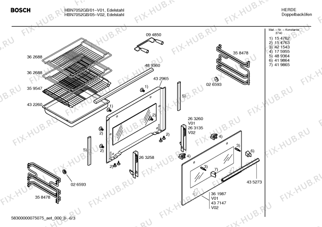 Схема №1 HBN7052GB с изображением Ручка управления духовкой для плиты (духовки) Bosch 00421614