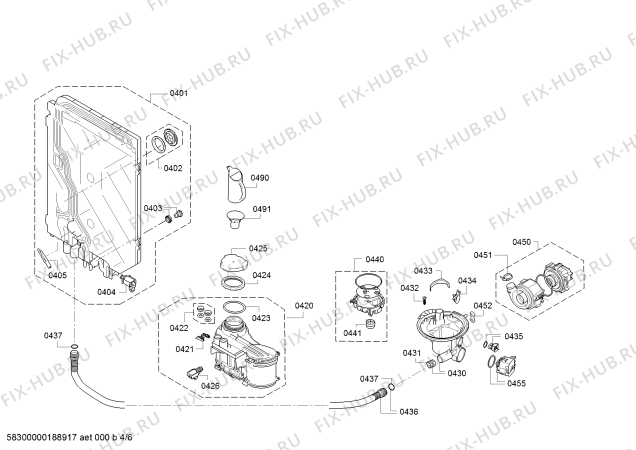 Схема №1 SR55E402EU с изображением Передняя панель для электропосудомоечной машины Siemens 00708257