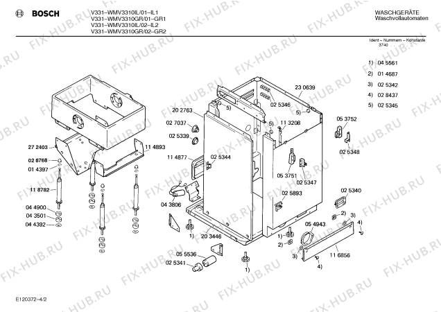 Взрыв-схема стиральной машины Bosch WMV3310IL V331 - Схема узла 02