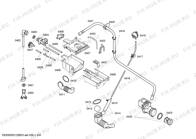 Схема №1 3TI62100A с изображением Корпус для стиральной машины Bosch 00703256