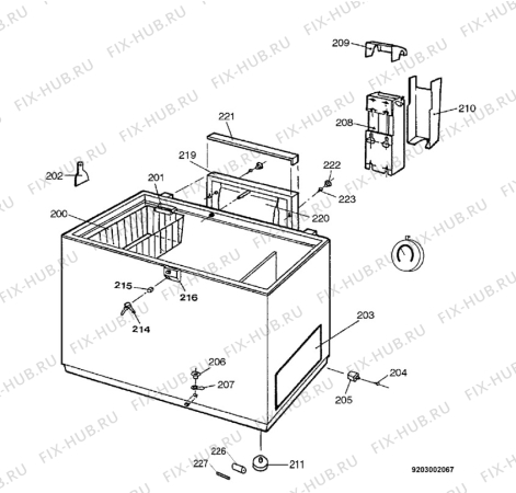 Взрыв-схема холодильника Electrolux ECM3840 - Схема узла Housing 001