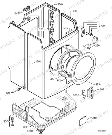 Взрыв-схема стиральной машины Zanussi ZWG3162 - Схема узла Housing 001