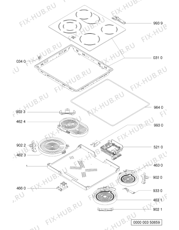 Схема №1 EKVH 3460-1 WS с изображением Затычка для духового шкафа Whirlpool 481944239176