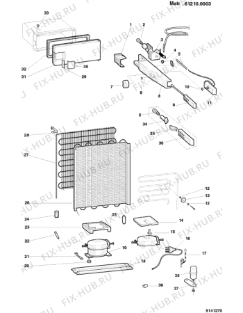 Взрыв-схема холодильника Indesit RG1155WEU (F014745) - Схема узла