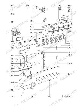 Схема №1 GSI 4043 SW с изображением Панель для посудомоечной машины Whirlpool 481245370119