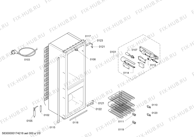 Схема №1 KIV38X22RU с изображением Регулировочный узел для холодильной камеры Bosch 00753814