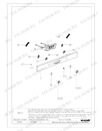 Взрыв-схема плиты (духовки) Beko OIE 23302 X (7757887606) - BARBAROS BI KORU TIMER PANEL GR.