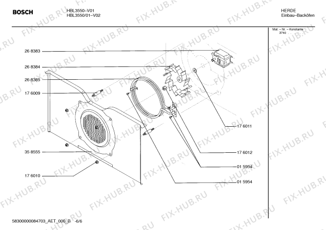 Взрыв-схема плиты (духовки) Bosch HBL3550 - Схема узла 06