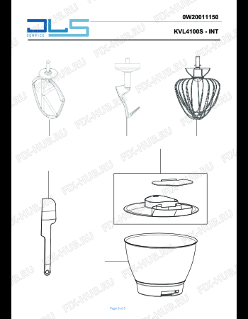 Взрыв-схема кухонного комбайна KENWOOD KVL4101W KITCHEN MACHINE - XL - Схема узла 3