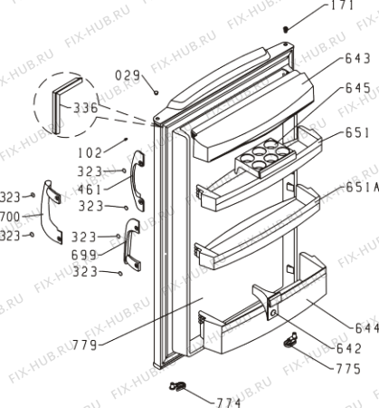Схема №1 RB4101AW (385533, HTS1726) с изображением Дверца для холодильной камеры Gorenje 290318