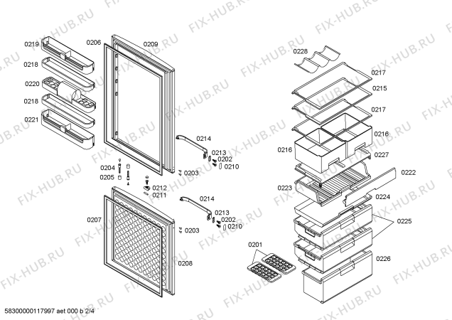 Схема №1 KGU40150 с изображением Дверь для холодильной камеры Bosch 00244327