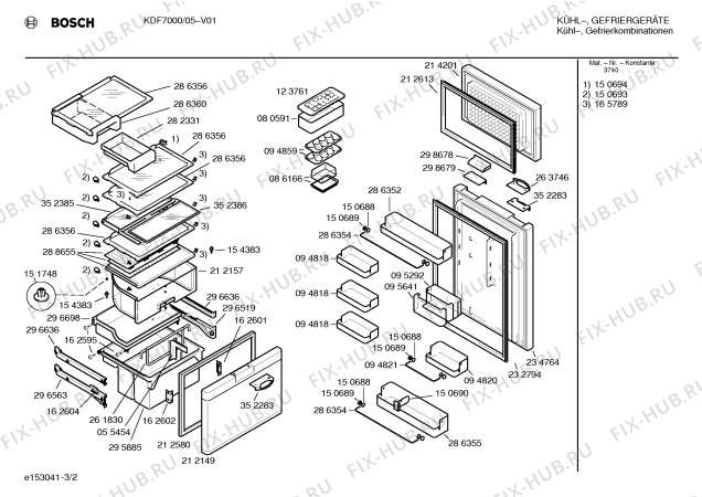 Схема №1 KDF7000 с изображением Передняя панель для холодильника Bosch 00352614