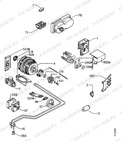 Взрыв-схема посудомоечной машины Zanussi ID6244S - Схема узла Electrical equipment