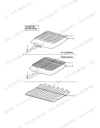 Взрыв-схема плиты (духовки) Tricity Bendix SE402W - Схема узла H10 Furniture