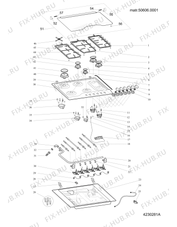 Схема №1 PCN761SIXA (F100594) с изображением Поверхность для электропечи Indesit C00496371