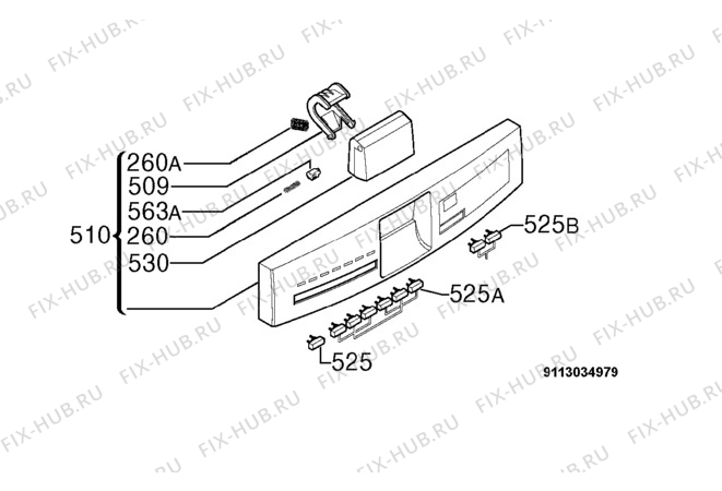 Взрыв-схема посудомоечной машины Aeg Electrolux F64860U - Схема узла Command panel 037