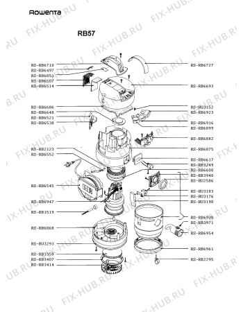 Взрыв-схема пылесоса Rowenta RB57 - Схема узла RB57____.FR1