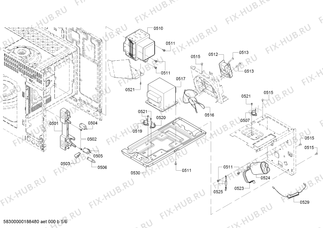 Схема №1 HMV5052U Bosch с изображением Модуль для микроволновой печи Bosch 12009443