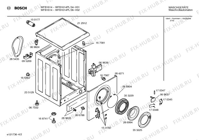 Схема №1 WFB1614PL BOSCH WFB 1614 с изображением Панель управления для стиральной машины Bosch 00357735