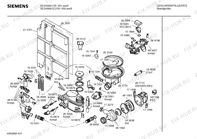 Схема №1 SE34A560 Star Collection с изображением Инструкция по эксплуатации для электропосудомоечной машины Siemens 00581028
