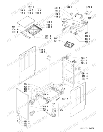 Схема №1 AWE 7515 с изображением Декоративная панель для стиралки Whirlpool 481245217841