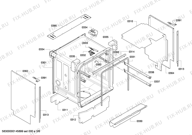 Взрыв-схема посудомоечной машины Bosch SBI58M65EU - Схема узла 03