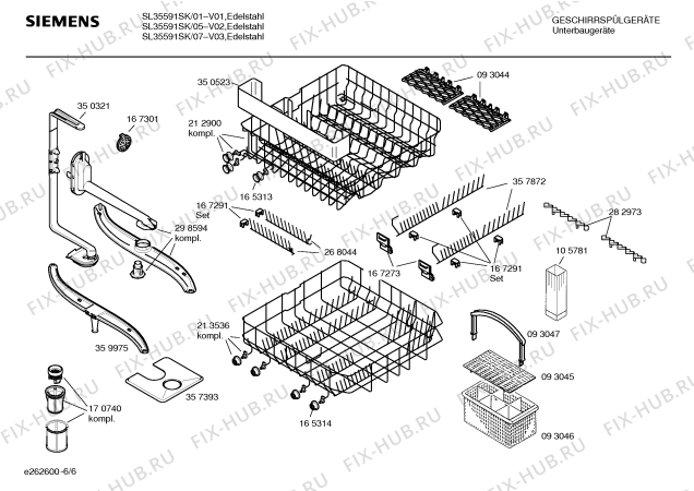 Взрыв-схема посудомоечной машины Siemens SL35591SK - Схема узла 06