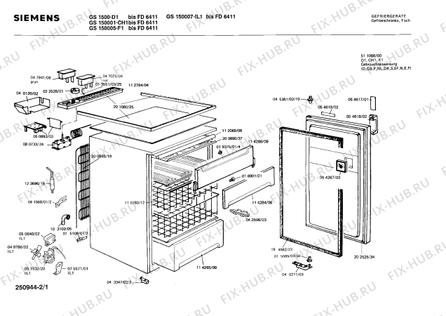Схема №1 GS150001 с изображением Панель для холодильной камеры Siemens 00114284